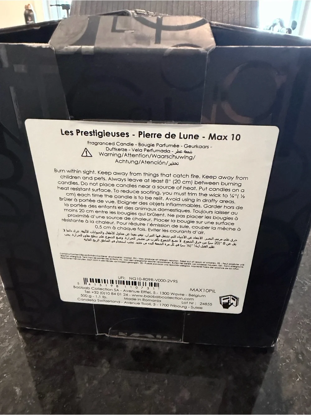 Baobab Collection Les Prestigieuses -Pierre De Lune Max 10 NEW Candle